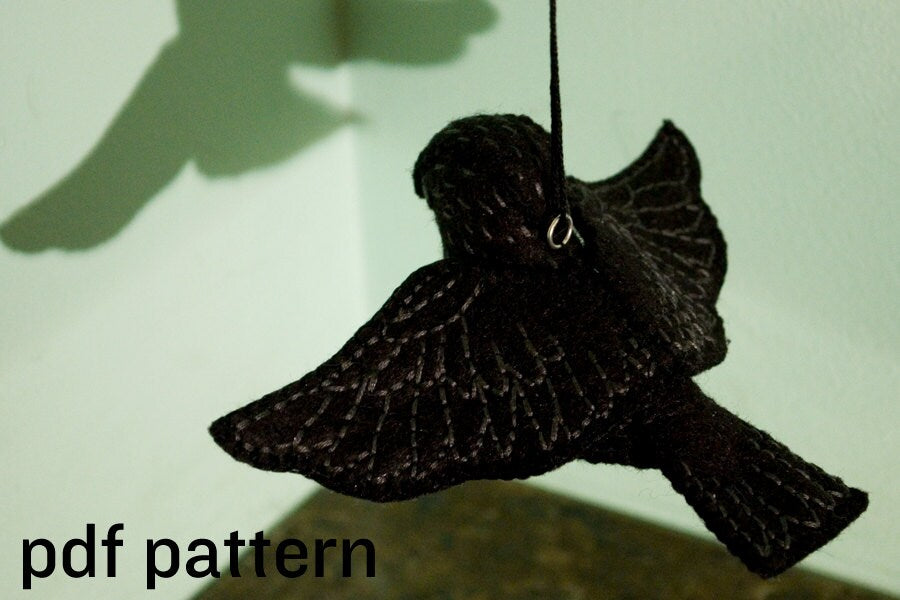 bird plushie sewing pattern and hand embroidery tutorial