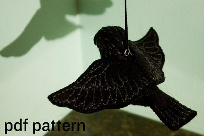 bird plushie sewing pattern and hand embroidery tutorial
